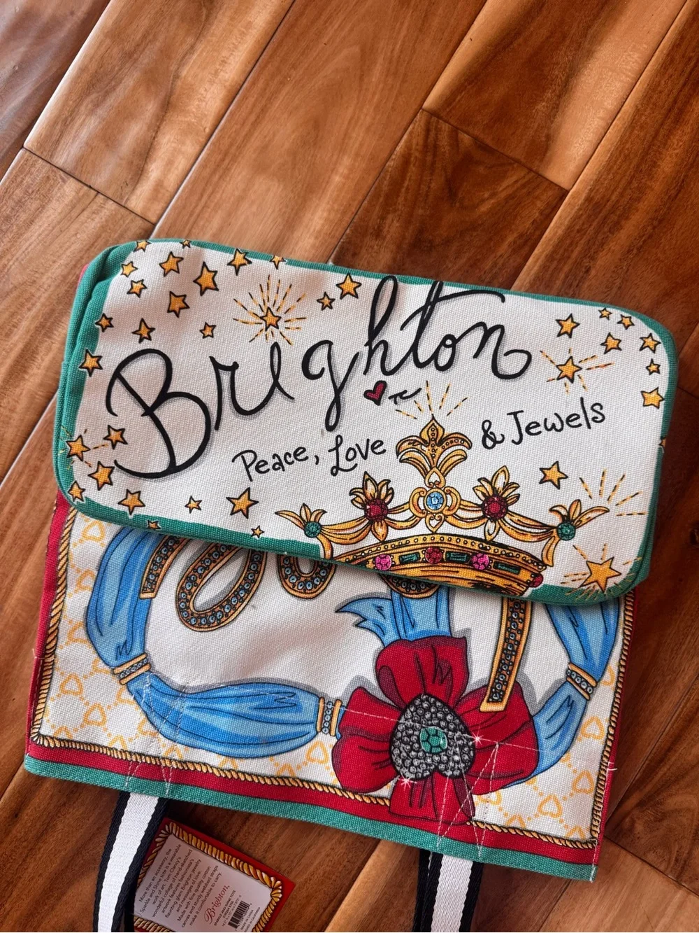 NWT Brighton Pink & Blue 'Sparkle and Shine' Illustrated Tote